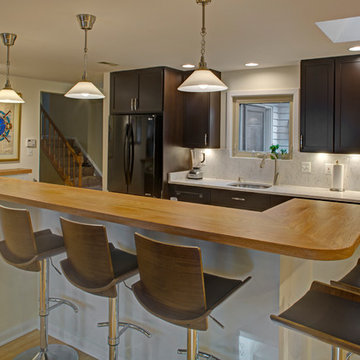 Contemporary Kitchen and Island with Stool Seating