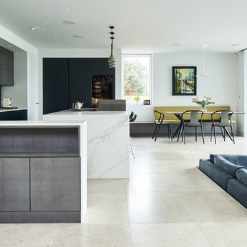 Contemporary kitchen and living space