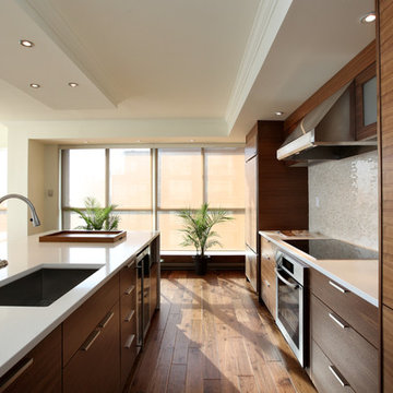 Contemporary kitchen at the King's Landing in Toronto