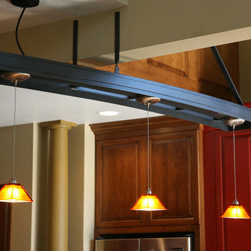 Contemporary Kitchen Bar and Light Fixture