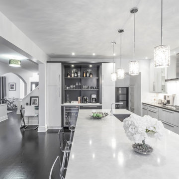 Contemporary Kitchen Design Two Tone White Gloss & Matte Grey