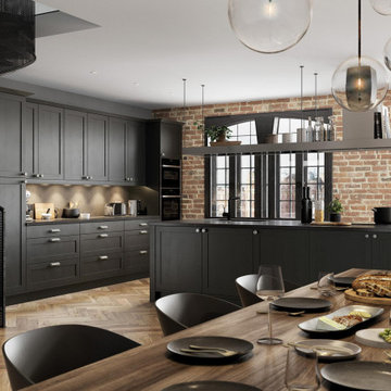 Contemporary Kitchen featuring a Slim Shaker-Style Door painted in Graphite.