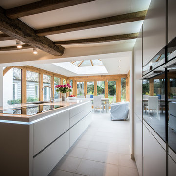 Contemporary kitchen for a listed cottage