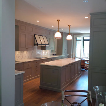 Contemporary Kitchen, Gray and White, Custom Hardwood Floors