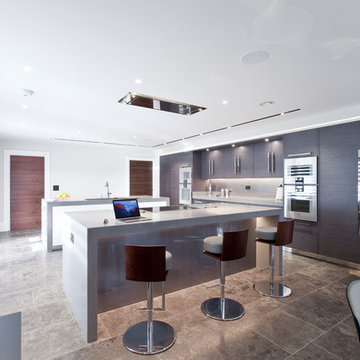 Contemporary Kitchen Grey and White