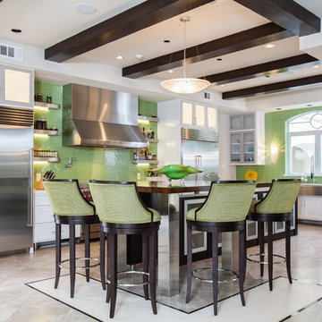 Contemporary Kitchen in Green