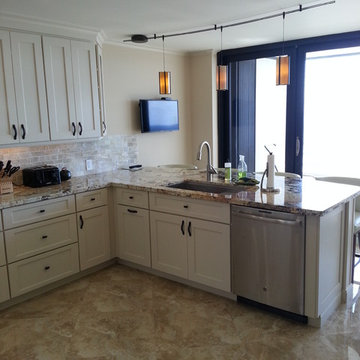 Contemporary Kitchen Renovation, Beach Condo, Addison, Boca Raton, Florida