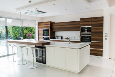 Large kitchen in Cardiff.