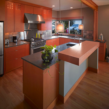 Contemporary Kitchen with Asian Influence