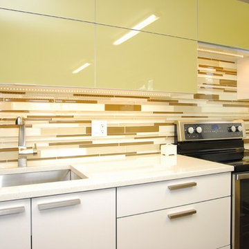Contemporary Kitchen with Bi-fold Zenolite doors