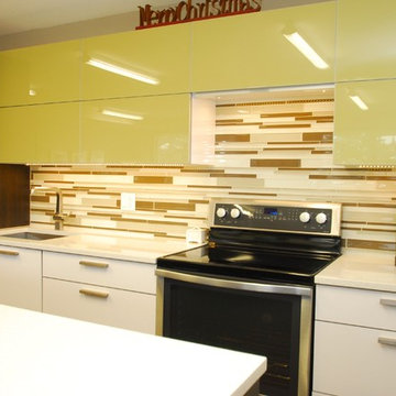 Contemporary Kitchen with Bi-fold Zenolite doors