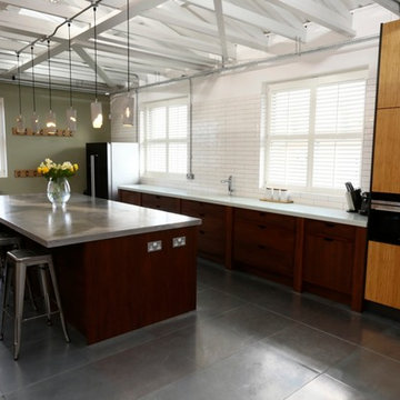 Contemporary kitchen with concrete