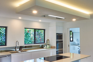 Contemporary kitchen with LED lights