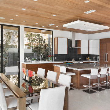 Contemporary Kitchen with Maximum Seating