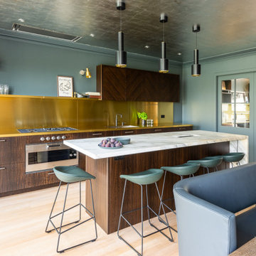 Contemporary Kitchen with Mid Century Styling, Greenwich, London
