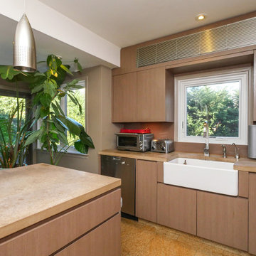 Contemporary Kitchen with New Awning and Sliding WIndows