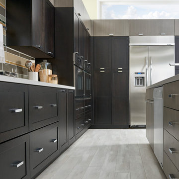 Contemporary Kitchen with Plainview and Slab door styles