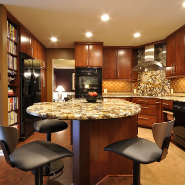 Contemporary Kitchen with Rounded Island