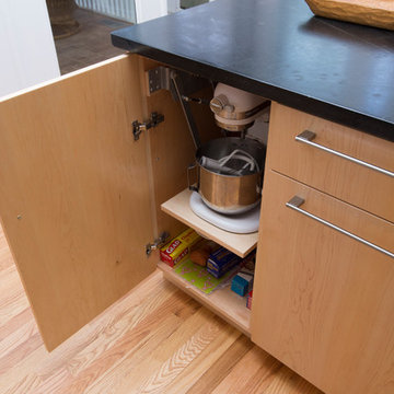 Contemporary Kitchen with Soapstone Counters