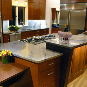 Contemporary Mahogany Kitchen - Boston NKBA Design Award Winner!