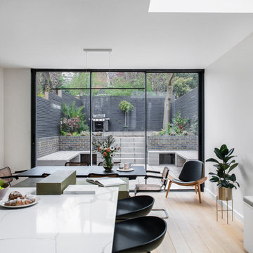 Contemporary modern eclectic open plan kitchen & dining area