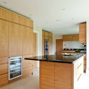 Contemporary oak veneered kitchen