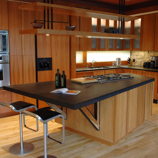 Inspiration for a contemporary kitchen remodel in Minneapolis with stainless steel appliances
