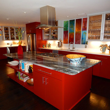 Contemporary Red Kitchen