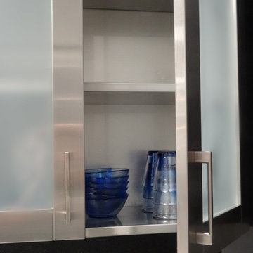 Contemporary stainless steel cabinetry