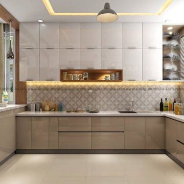 Contemporary U-shaped kitchen adding a touch of elegance to your home.
