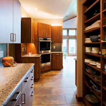Contemporary walnut kitchen