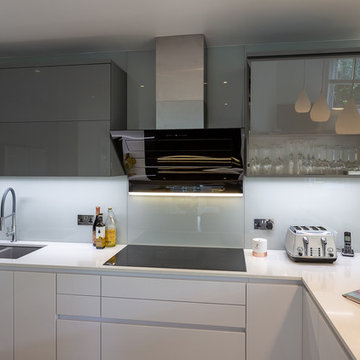 Contemporary White and Grey Kitchen