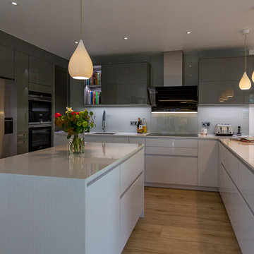 Contemporary White and Grey Kitchen