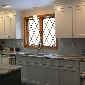 Contemporary White Crane & Ocean Paint Kitchen Remodel w/ Artisan Skylight Petal