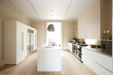 Contemporary White Kitchen with Aga