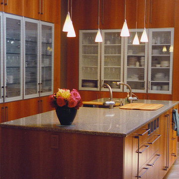 Contemporary Wood Kitchen with Pear Wood