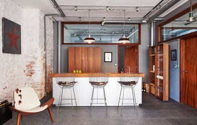 Wood Warms a Kitchen in an Old Converted Warehouse
