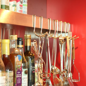 Cook Accessories Close at Hand with these Integrated Stainless Steel Shelves