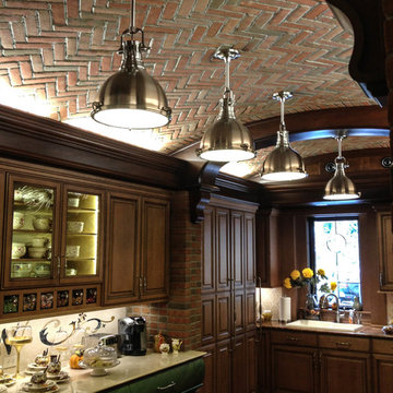 Cook's Kitchen With Brick Ceiling