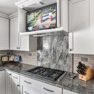 Cooktop Hood Doubles as TV Cabinet