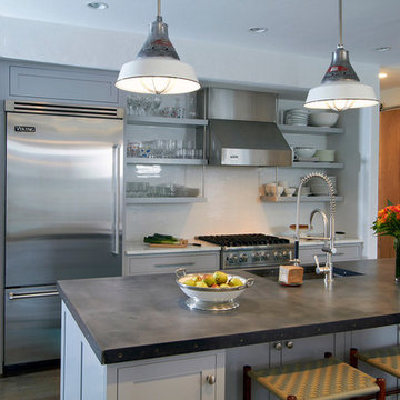 Cool Blue Contemporary Kitchen