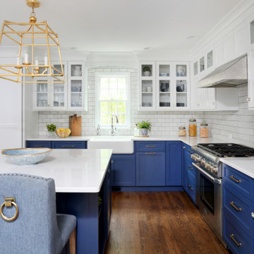 Cool Blue Transitional Kitchen