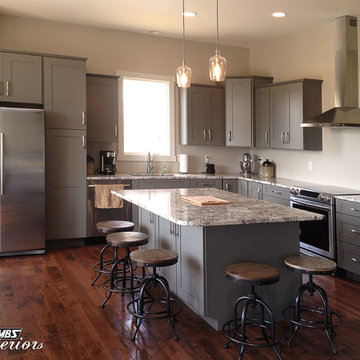 Cool Gray Industrial Accented Kitchen