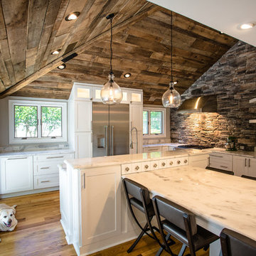 Cool Mixed Materials Kitchen Remodel in Cornelius