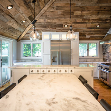 Cool Mixed Materials Kitchen Remodel in Cornelius
