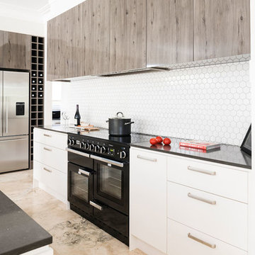 Cool Silver and White North Balwyn Kitchen