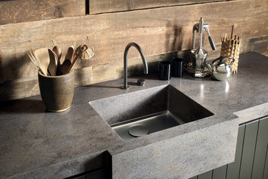 Corian Lava Rock benchtop and Sparkling 613 sink