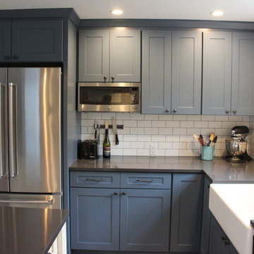 75 Craftsman Kitchen with Blue Cabinets Ideas You'll Love - March, 2024 ...