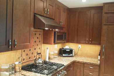 This is an example of a traditional kitchen in Santa Barbara.