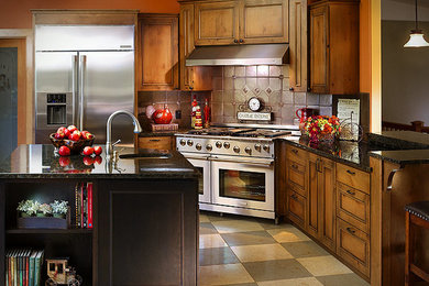 Example of a country kitchen design in Seattle
